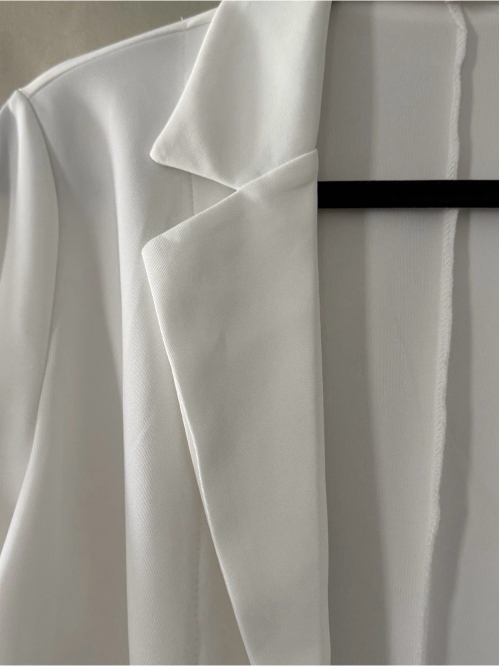 Women's White Open-Front Blazer Jacket - Picture 6 of 6